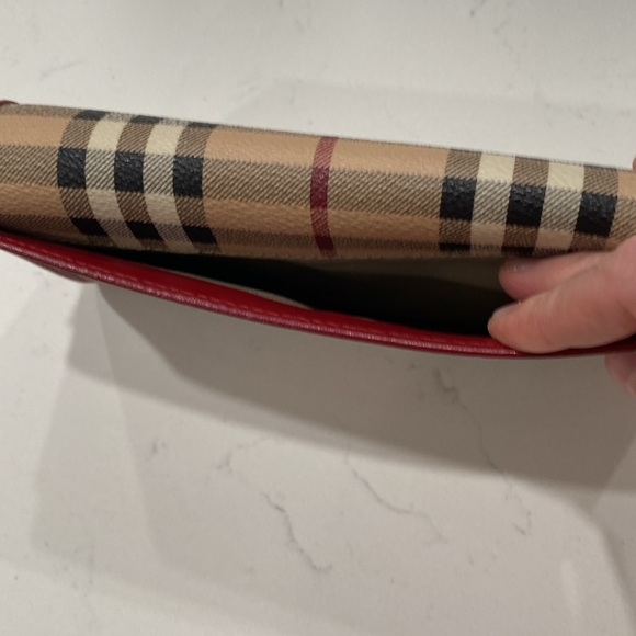 Burberry check red leather continental wallet - Picture 6 of 14